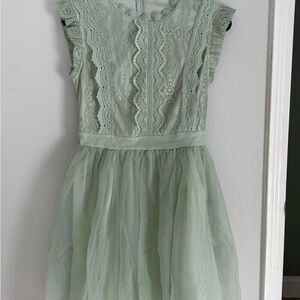 Mint Green Lace  Dress